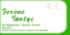 ferenc ipolyi business card